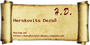 Herskovits Dezső névjegykártya